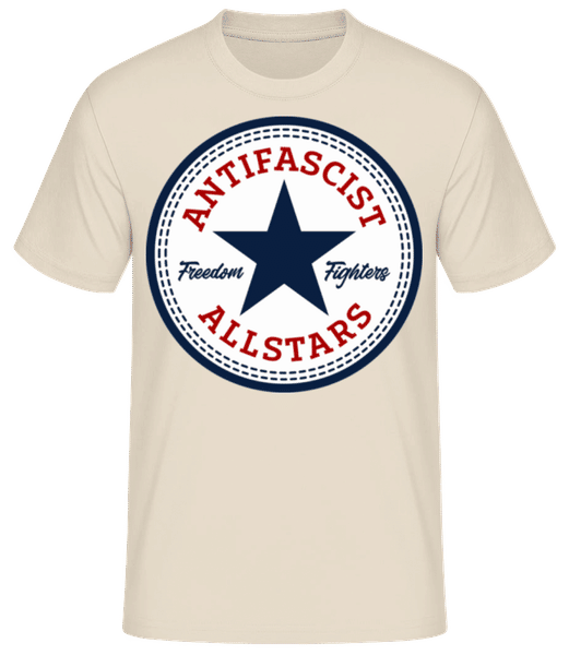 Preview: Antifascist Allstars - Men's B&C T-Shirt - Cream - Front