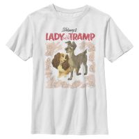 Disney Classics - Lady and the Tramp - Lady and the Tramp Vintage Cover - Detské Tričko - Biela - Predné