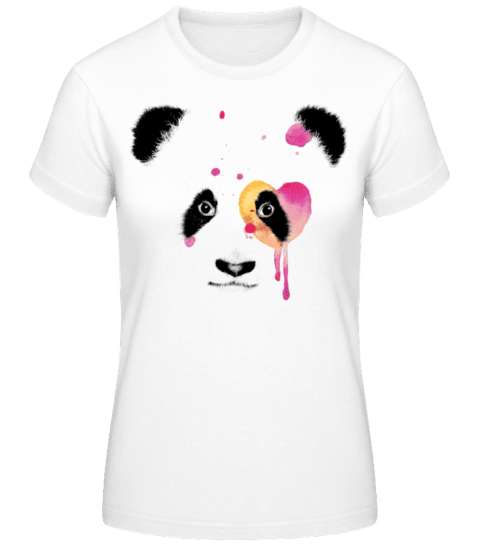 Preview: Watercolor Panda - Women's Basic T-Shirt - White - Front