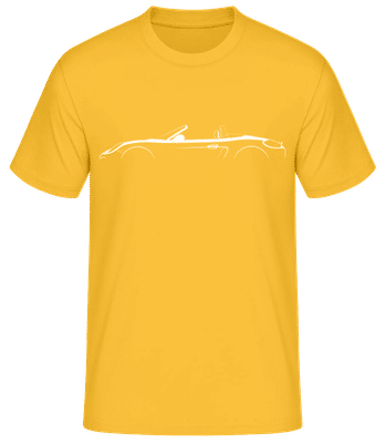 'Porsche Boxster 981' Silhouette - T-shirt standard Homme - Jaune doré - Devant