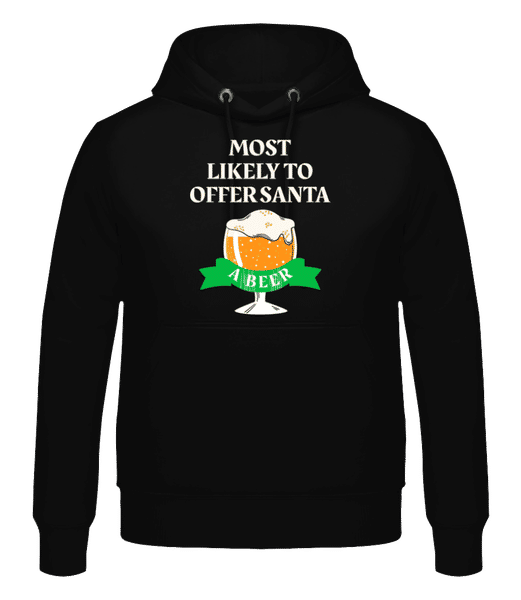 Aperçu: Offer Santa A Beer - Sweat à capuche Homme - Noir - Devant