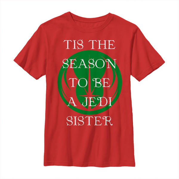 Aperçu: Star Wars - Jedi Sister - Christmas - Enfant T-shirt - Rouge - Devant