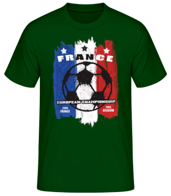 Fußball Frankreich Fahne - Männer Basic T-Shirt - Flaschengrün - Vorne