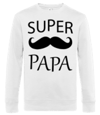 Super Papa Mustache - Sweat-shirt standard pour homme - Blanc - Devant
