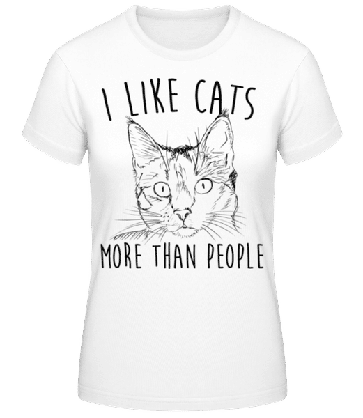 Aperçu: I Like Cats More Than People - T-shirt standard Femme - Blanc - Devant