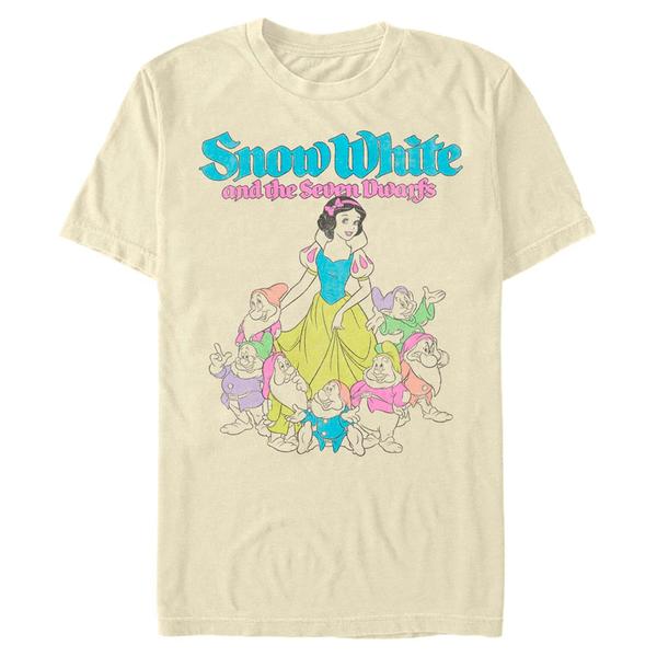Aperçu: Disney - Blanche-Neige et les Sept Nains - Skupina Neon - Homme T-shirt - Crème - Devant Aperçu: Disney - Blanche-Neige et les Sept Nains - Skupina Neon - Homme T-shirt - Crème - Devant
