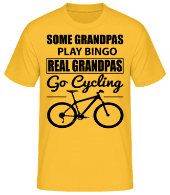 Real Granpas Go Cycling - T-shirt standard Homme - Jaune doré - Devant