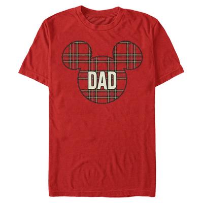 Disney Classics - Micky Maus - Mickey Mouse Dad Holiday Patch - Weihnachten - Männer T-Shirt - Rot - Vorne