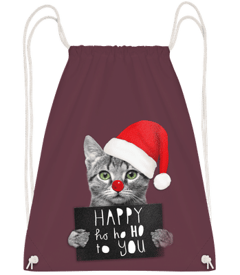 Happy Ho Ho Ho To You - Turnbeutel - Bordeaux - Vorn
