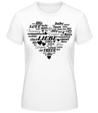 Herz Voller Wörter - Frauen Basic T-Shirt - Weiß - Vorne