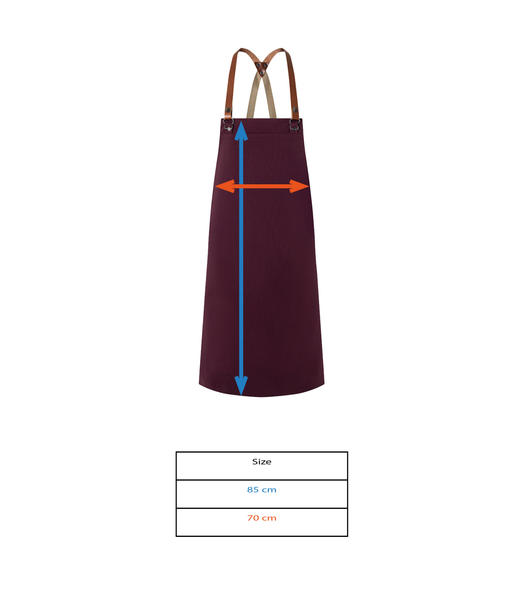 Tablier de cuisine premium - Tableau des tailles