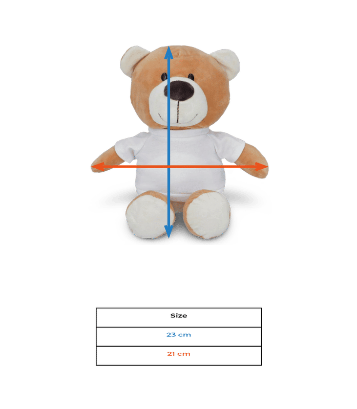Aperçu: Ours en peluche personnalisé - Tableau des tailles