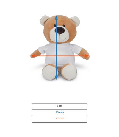 Ours en peluche personnalisé - Tableau des tailles