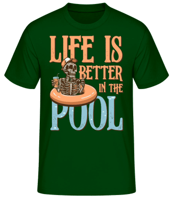 Better In The Pool - Pánske basic tričko - Bottle green - Predné