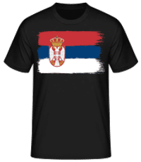 Srbská Vlajka - Pánske basic tričko - Čierna - Predné