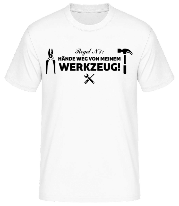 Vorschau: Hände Weg Von Meinem Werkzeug - Männer Basic T-Shirt - Weiß - Vorne