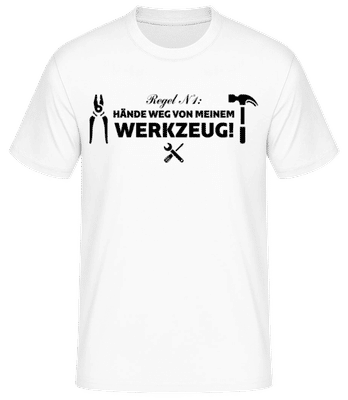 Hände Weg Von Meinem Werkzeug - Männer Basic T-Shirt - Weiß - Vorne
