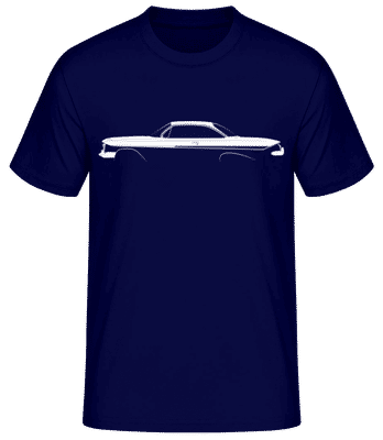 'Chevrolet Impala SS 1961' Silhouette - Pánské basic tričko - Namořnická modrá - Napřed
