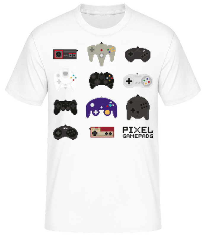 Vista previa: Console Controller Pixel - Camiseta básica para hombre - Blanco - delante