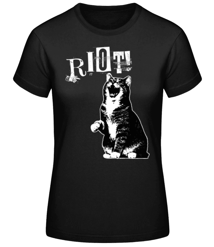 Vorschau: Riot Cat - Frauen T-Shirt B&C - Schwarz - Vorne