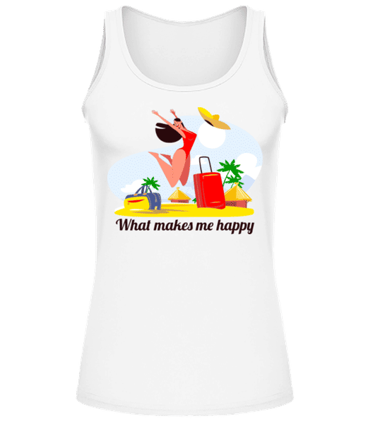 Aperçu: What Makes Me Happy - Débardeur Femme - Blanc - Devant