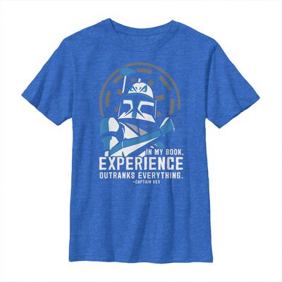 Star Wars - The Clone Wars - Stormtrooper Outranks Everything - Kinder T-Shirt - Royalblau meliert - Vorne