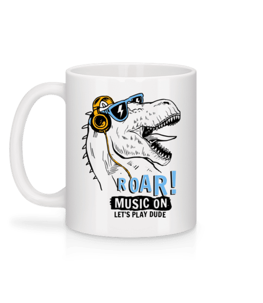 Aperçu: Music On Dino - Mug en céramique blanc - Blanc - Derrière