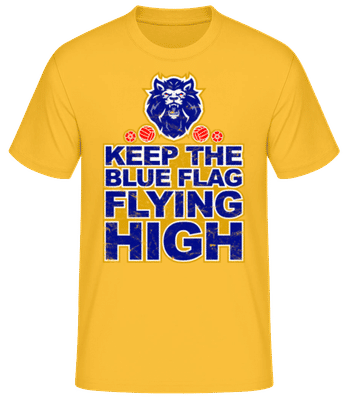 Chelsea Football Blue Flag Fly High - Pánske basic tričko - Zlatožltá - Predné