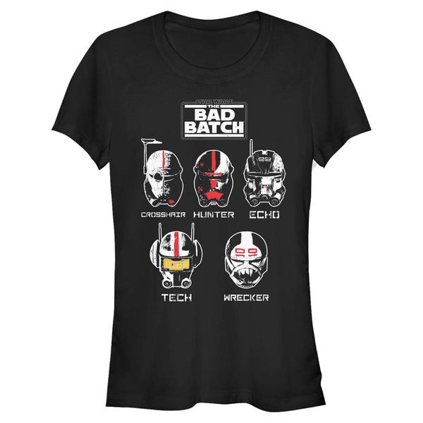 Preview: Star Wars - The Bad Batch - Textbook Helmet Group - Women's T-Shirt - Black - Front