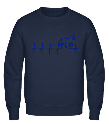 Herzschlag Pferd - Männer Pullover - Marine - Vorn