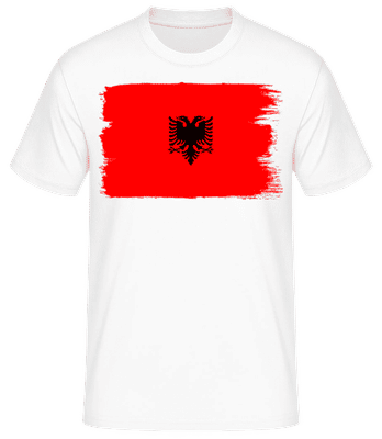 Albánska Vlajka - Pánske basic tričko - Biela - Predné