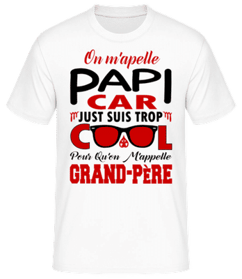 Papi Cool - T-shirt standard Homme - Blanc - Devant
