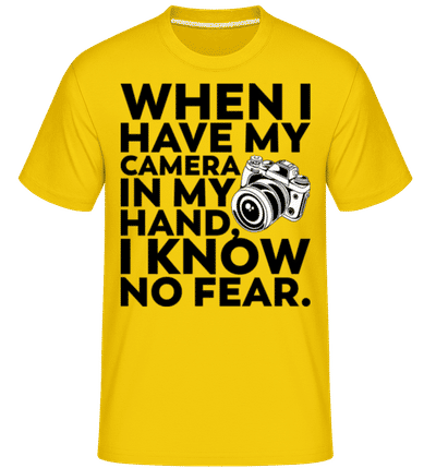 When I Have My Camera In My Hand -  Shirtinator Men's T-Shirt - Golden yellow - Front
