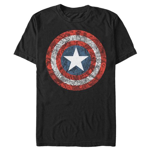 Preview: Marvel - Avengers - Captain America ComicBook Shield - Men's T-Shirt - Black - Front
