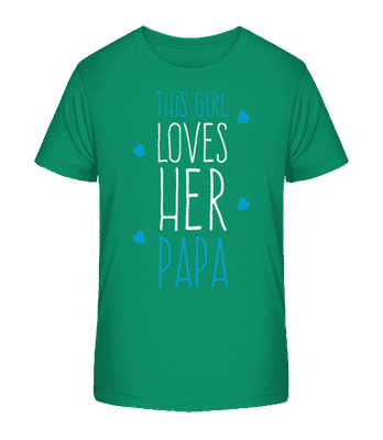 This Girl Loves Her Papa - T-shirt bio Enfant Stanley Stella 2.0 - Vert - Devant