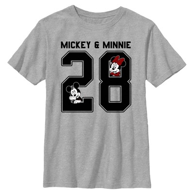 Disney - El ratón Miguelito Miguelín - Minnie Mouse Mickey Minnie Collegiate - Niños Camiseta - Gris moteado - delante