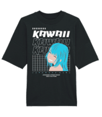 Kawaii - Unisex Bio Oversize T-Shirt Stanley Stella 2.0 - Schwarz - Vorne