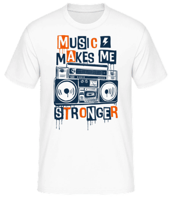 Music Makes Me Stronger - T-shirt standard Homme - Blanc - Devant
