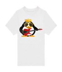 Pingouin Roi Guitare - T-shirt homme B&C - Blanc - Devant