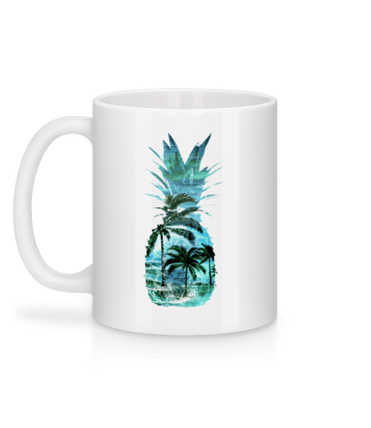 Vorschau: Ananas Palmen - Tasse - Weiß - Hinten
