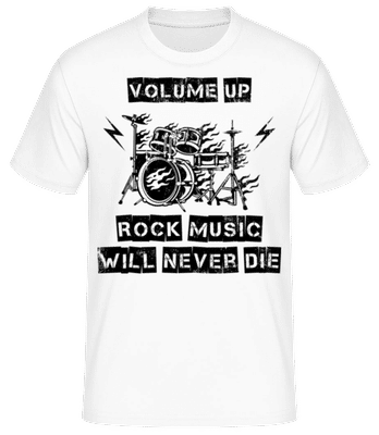 Rock Music Will Never Die - Männer Basic T-Shirt - Weiß - Vorne