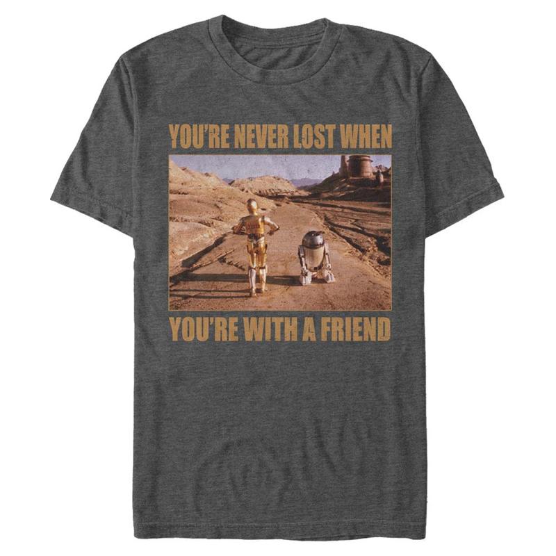 Preview: Star Wars - Droids Lost Droid Friends - Men's T-Shirt - Heather anthracite - Front