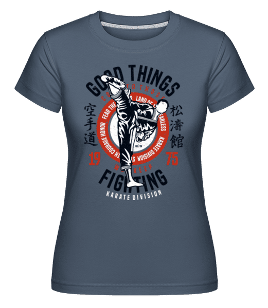 Aperçu: Karate Division -  T-shirt Shirtinator femme - Bleu denim - Devant