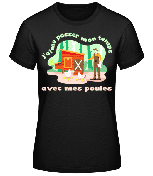 Aperçu: Avec Mes Poules - T-shirt standard Femme - Noir - Devant