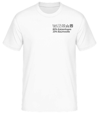 Waschanleitung Katzenhaare - Männer Basic T-Shirt - Weiß - Vorne