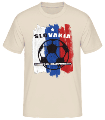 Fußball Slovakia Fahne - Men's Basic T-Shirt - Cream - Front