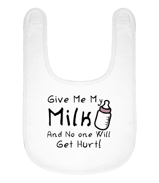 Aperçu: Give Me My Milk - Bavoir Bébé bio - Blanc - Devant