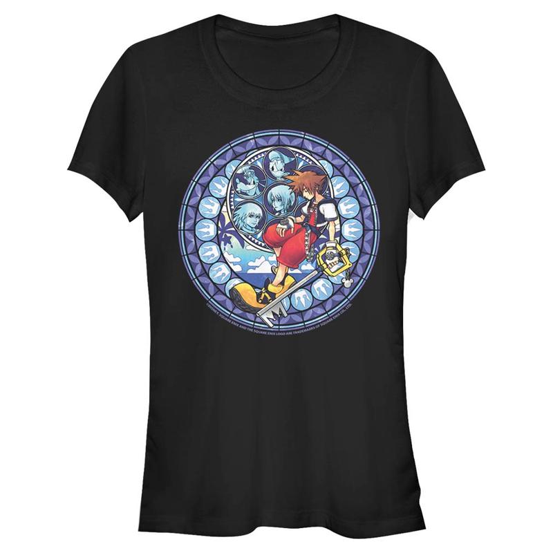 Vorschau: Disney - Kingdom Hearts - Sora Stained Glass - Frauen T-Shirt - Schwarz - Vorne