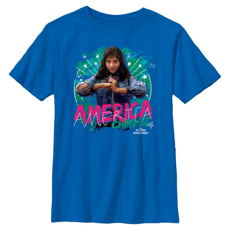 Preview: Marvel - Doctor Strange - America Chavez Chavez Hero Graphic - Kids T-Shirt - Royal blue - Front