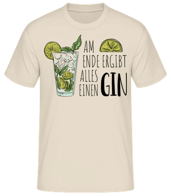 Am Ende Ergibt Alles Einen Gin - Männer Basic T-Shirt - Creme - Vorne